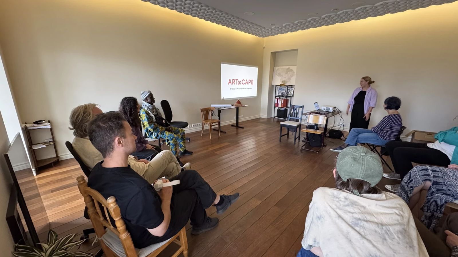 Presentation session with the Music Camp group